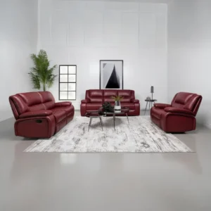 3 Piece Leather Reclining Sofa Set