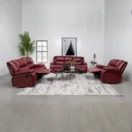 Camila 3 Piece Leather Reclining Sofa Set By Coaster Furniture - Image 2
