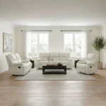 Camila 3 Piece Leather Reclining Sofa Set By Coaster Furniture - Image 3
