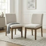 Upholstered Side Chair with Wooden Legs