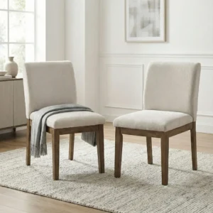 Upholstered Side Chair with Wooden Legs