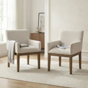Upholstered Dining Chair with Arms