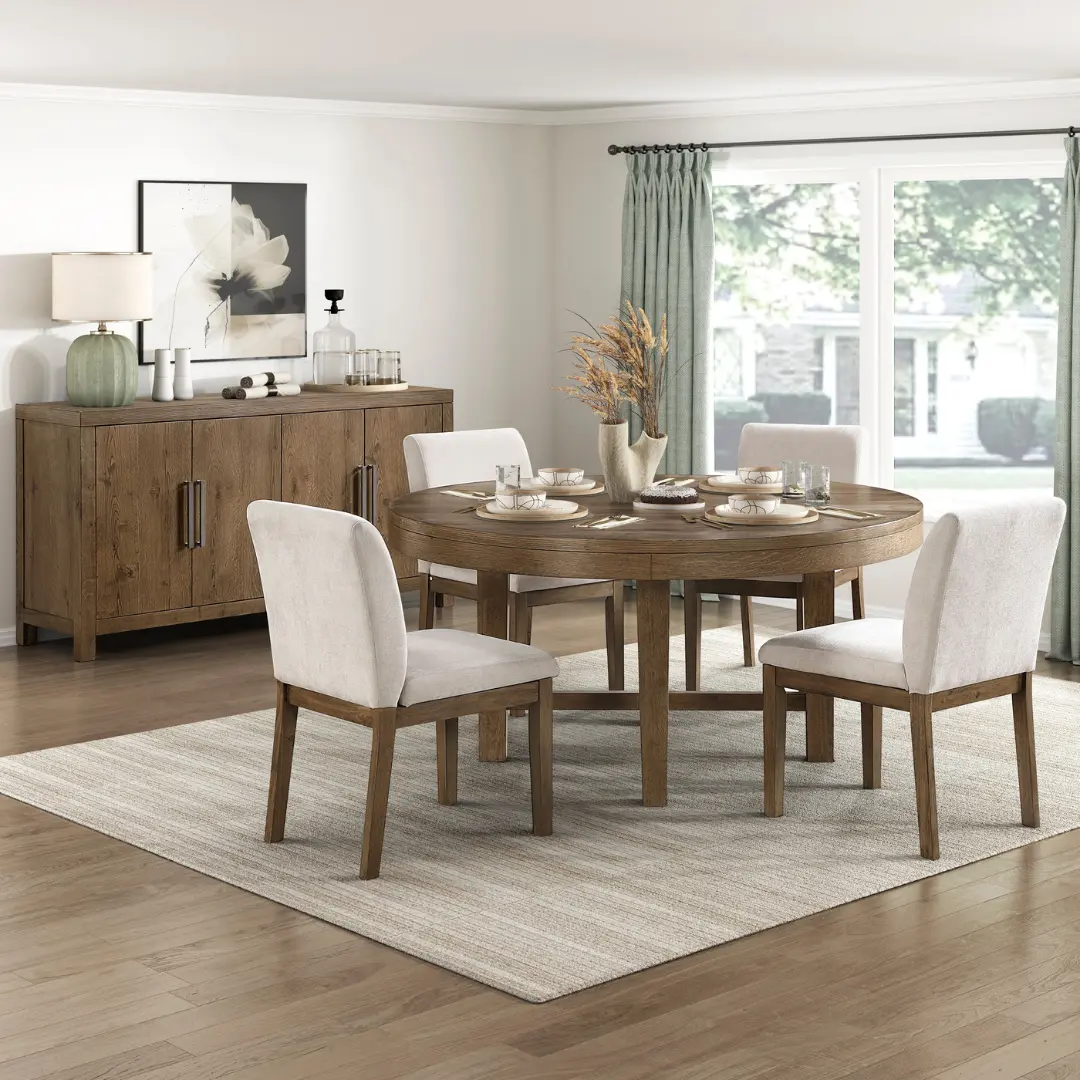Matisse Round Dining Room Table And Chairs 5PC Set By Homelegance | U-Trade Furniture Round Dining Room Table and Chairs