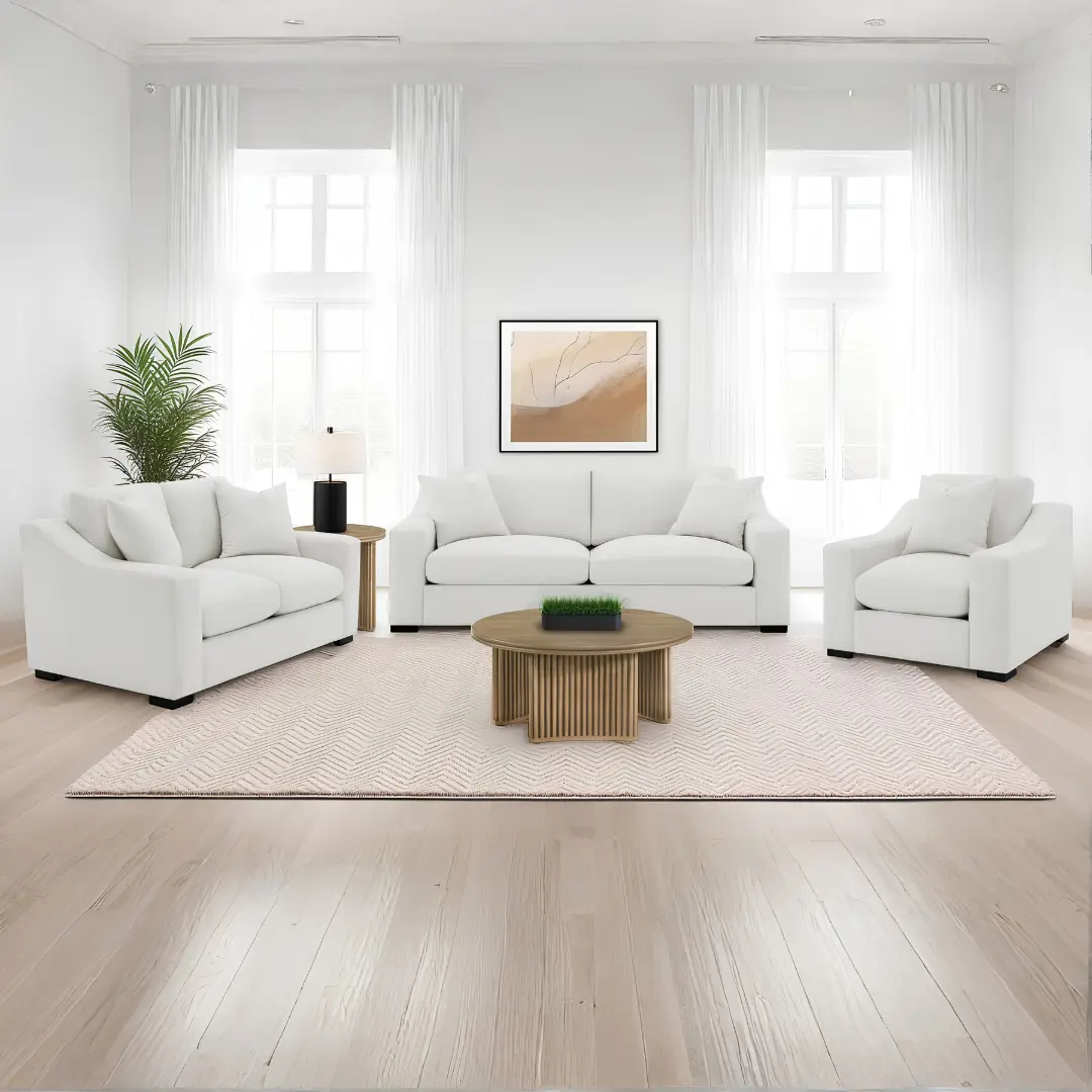 Ashlyn Sand Sofa Set with Pillows By Coaster Furniture | U-Trade Furniture Sofa Set with Pillows