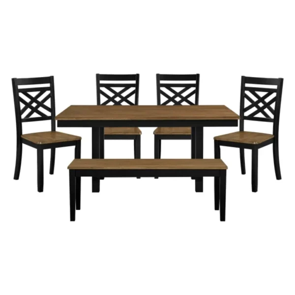 Tyler Transitional Dining Table Set With Bench By Homelegance - Image 2