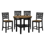 Tyler Transitional 5PC Round Counter Height Table Set By Homelegance - Image 2