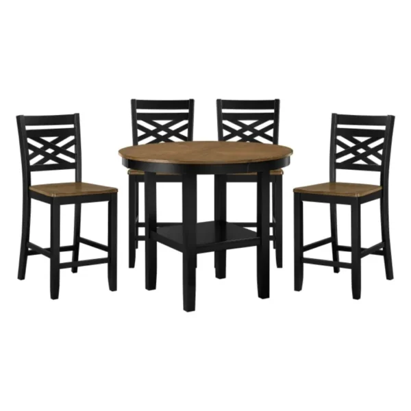 Tyler Transitional 5PC Round Counter Height Table Set By Homelegance - Image 2