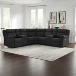 Hagen Sectional Recliner Sofa Steel Grey By Coaster Furniture