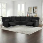 Hagen Sectional Recliner Sofa Steel Grey By Coaster Furniture - Image 2