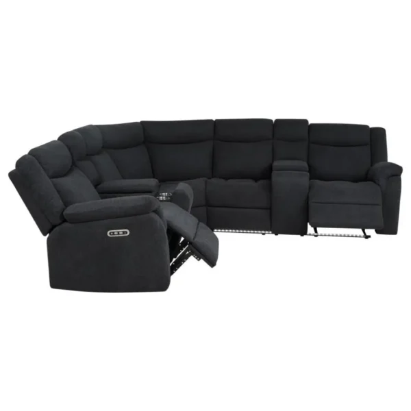 Hagen Sectional Recliner Sofa Steel Grey By Coaster Furniture - Image 4