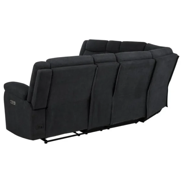 Hagen Sectional Recliner Sofa Steel Grey By Coaster Furniture - Image 7