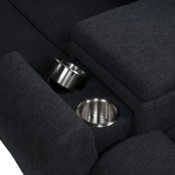 Hagen Sectional Recliner Sofa Steel Grey By Coaster Furniture - Image 10