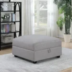 Cambria Gray Storage Ottoman By Coaster Furniture