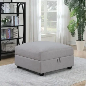 Cambria Gray Storage Ottoman By Coaster Furniture