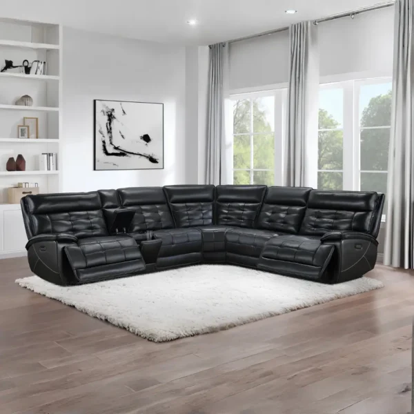 Hewitt Reclining Leather Sectional Sofa By Coaster Furniture - Image 2
