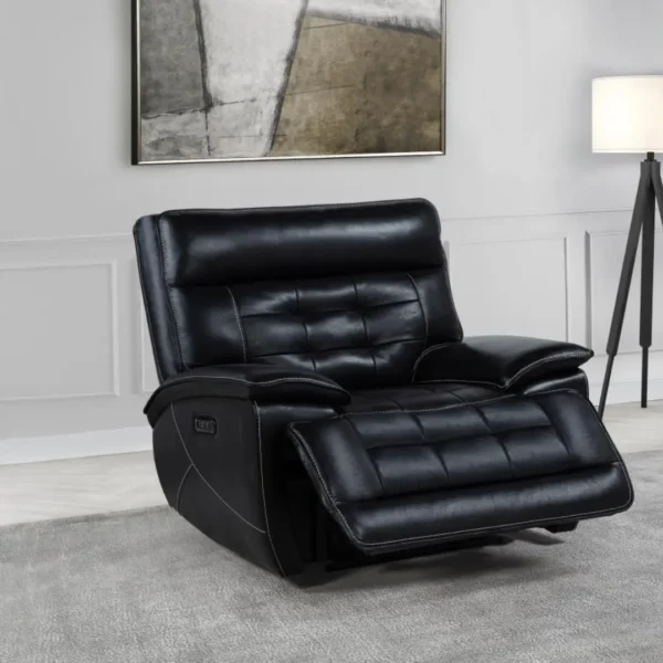 Hewitt Black Dual Power Recliner By Coaster Furniture - Image 2