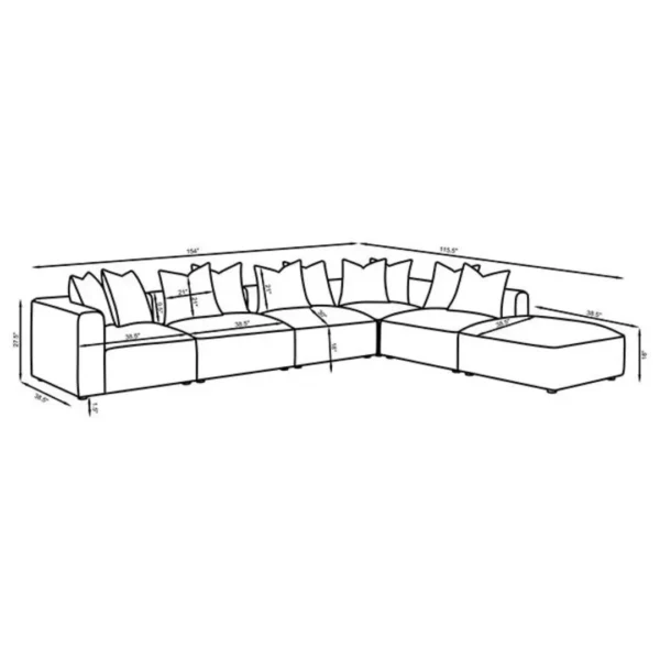 Jennifer Sectional L Shaped Sofa By Coaster Furniture - Image 11
