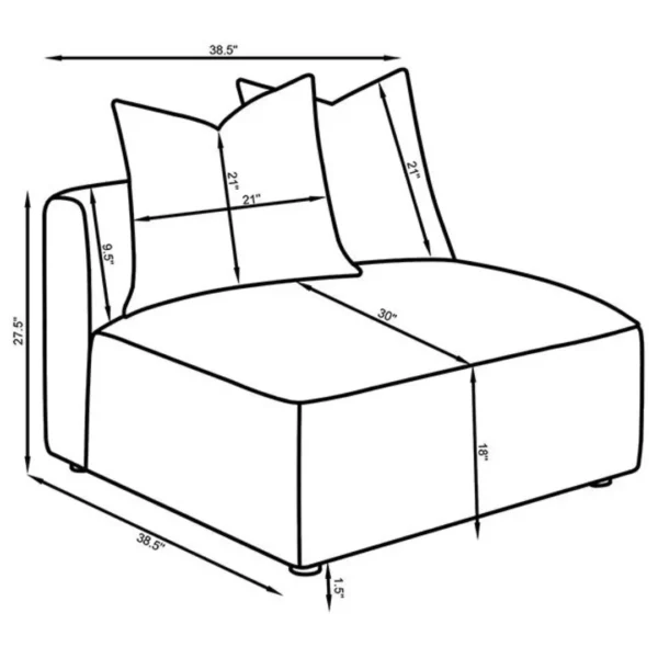 Jennifer Sectional Armless Chair By Coaster Furniture - Image 8