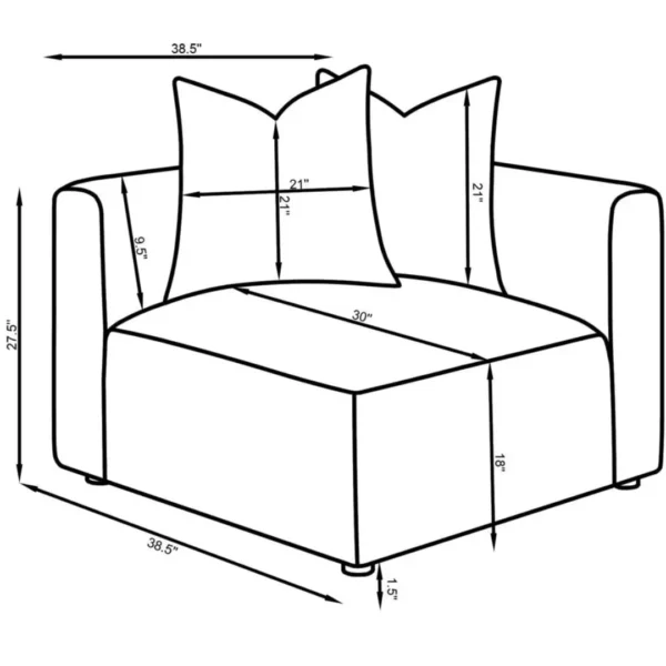 Jennifer Modular Corner Chair By Coaster Furniture - Image 2