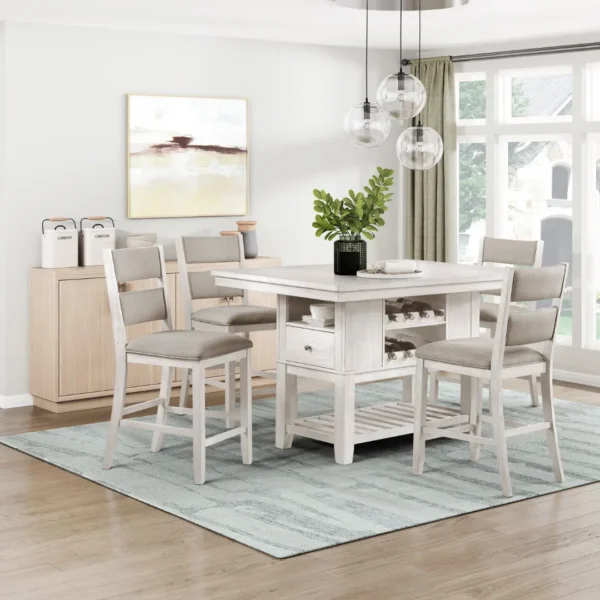 Savile White Counter Height High Chair Set Of 2 By Homelegance - Image 7