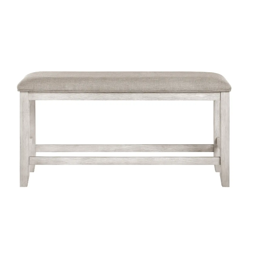 Savile White Counter Height Bench By Homelegance | U-Trade Furniture White Counter Height Bench