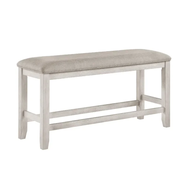Savile White Counter Height Bench By Homelegance - Image 2