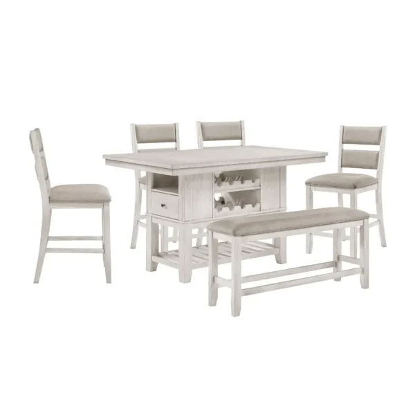 Savile 6 piece Counter Height Table Set With Bench By Homelegance - Image 2
