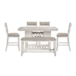 Savile 6 piece Counter Height Table Set With Bench By Homelegance - Image 3