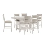 Savile 7 piece White Counter Height Table Set By Homelegance - Image 2