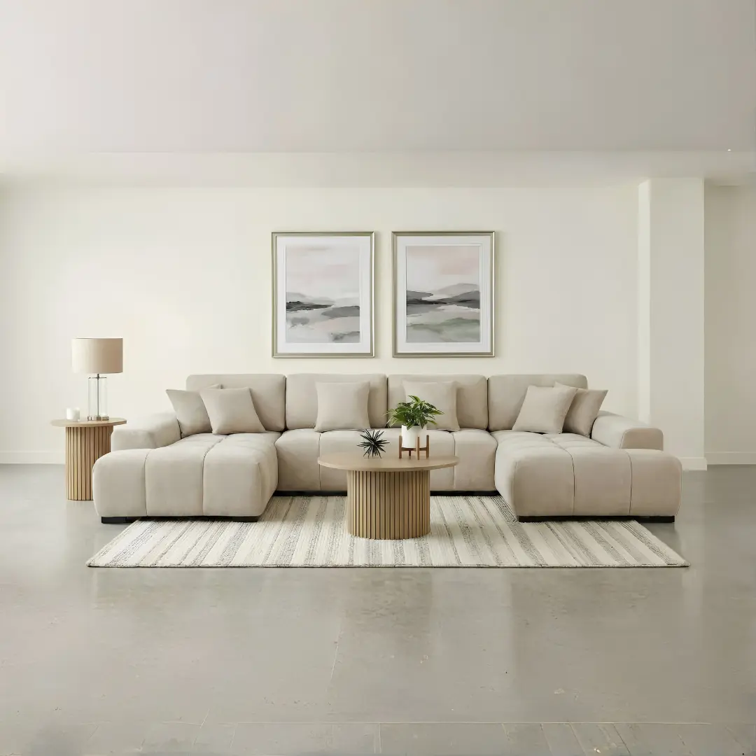 Cannella Double Chaise Sectional Sofa Beige By Coaster Furniture | U-Trade Furniture Cannella Double Chaise Sectional Sofa Beige By Coaster Furniture - Image 1