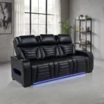 Zuma Black Leather Reclining Sofa Set By Coaster Furniture - Image 3