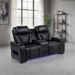 Zuma Black Leather Reclining Sofa Set By Coaster Furniture - Image 4