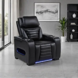 Zuma Black Leather Recliner Chair By Coaster Furniture