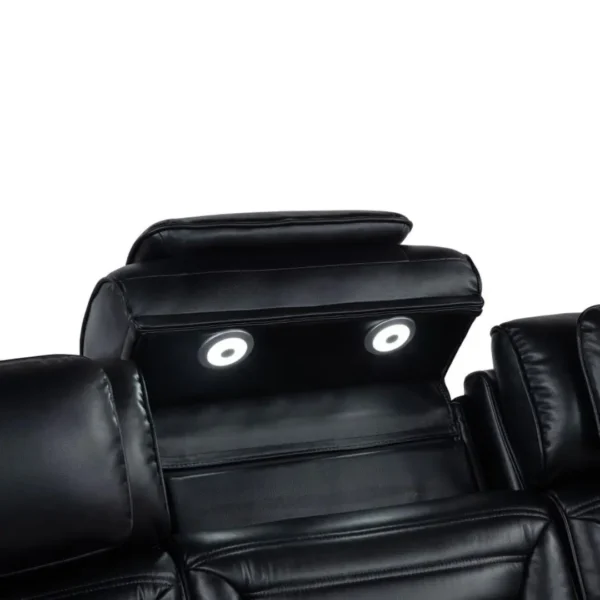 Zuma Black Leather Reclining Sofa Set By Coaster Furniture - Image 7
