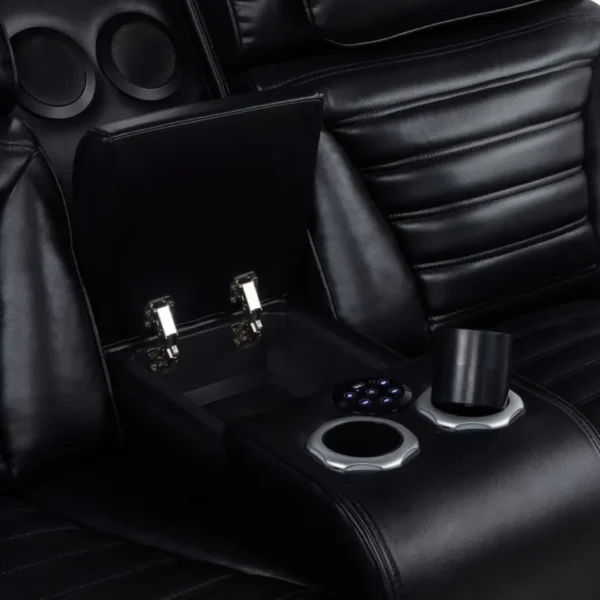 Zuma Black Leather Reclining Sofa Set By Coaster Furniture - Image 10