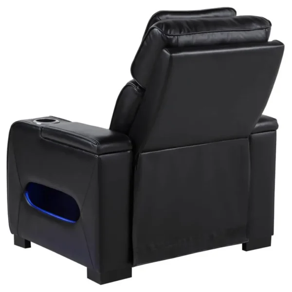 Zuma Black Leather Recliner Chair By Coaster Furniture - Image 4