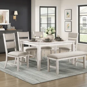 Farmhouse Dining Set with Bench