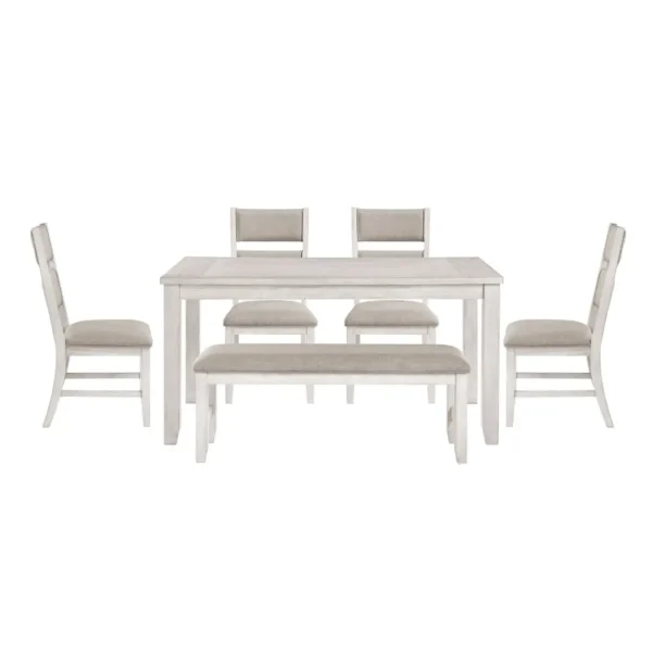 Savile Six Piece Dining Set With Bench By Homelegance - Image 2