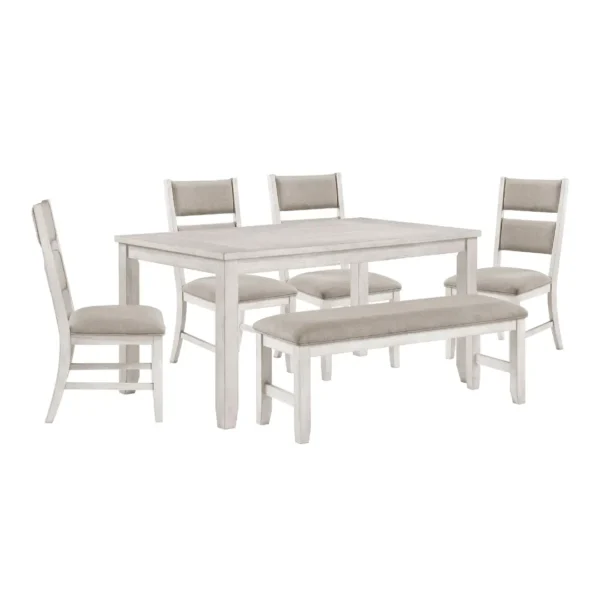 Savile Six Piece Dining Set With Bench By Homelegance - Image 3