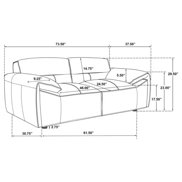 Buxton 2 Piece Leather Sofa Set By Coaster Furniture - Image 5