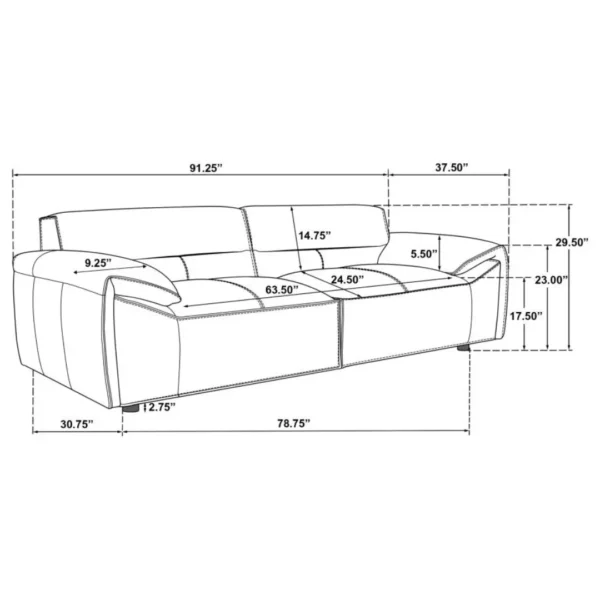 Buxton 2 Piece Leather Sofa Set By Coaster Furniture - Image 6
