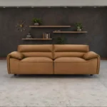 Buxton Orange Leather Sofa By Coaster Furniture
