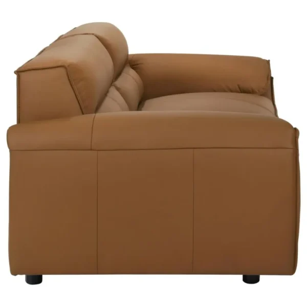 Buxton Orange Leather Sofa By Coaster Furniture - Image 4