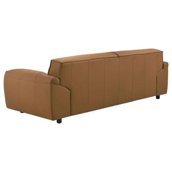 Buxton Orange Leather Sofa By Coaster Furniture - Image 6