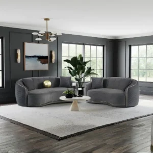 Brookside Dark Gray Sofa Set By Coaster Furniture