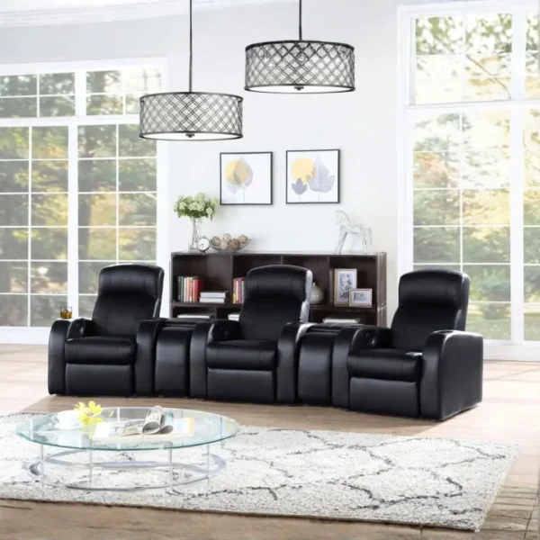 Cyrus Black Recliner Chair By Coaster Furniture - Image 8