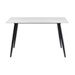 Kira White Stone Top Dining Table By Homelegance