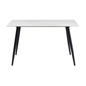 Kira White Stone Top Dining Table By Homelegance