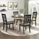 Round Wood Dining Set for 4