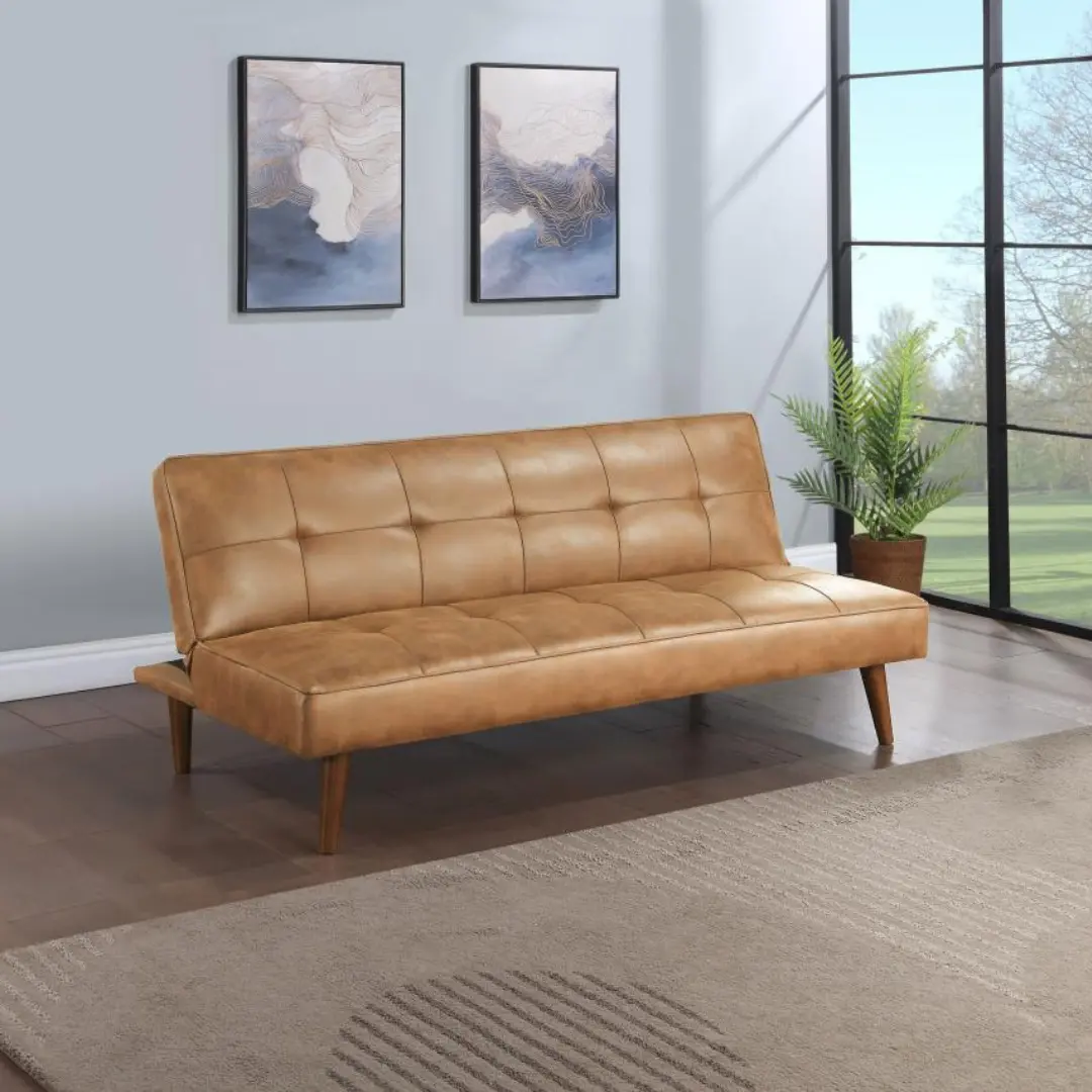 Jenson Tufted Convertible Leather Sofa Bed By Coaster Furniture | U-Trade Furniture Jenson Tufted Convertible Leather Sofa Bed By Coaster Furniture - Image 1